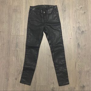 ALL SAINTS PETROL BRODIE SHIMMER BLACK JEANS, 27